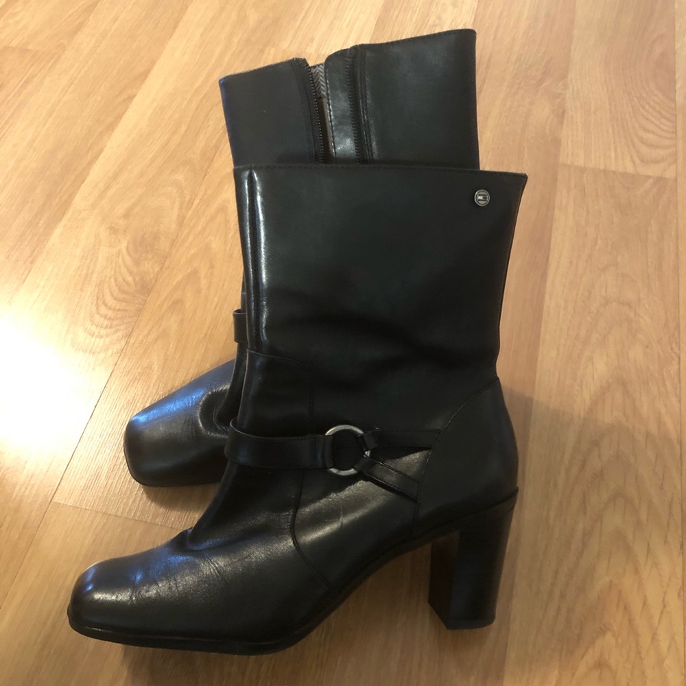 Tommy Hilfiger Black Leather Boots